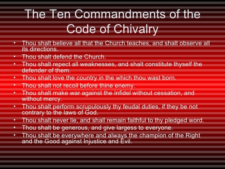 chivalry code of conduct in the 1800s