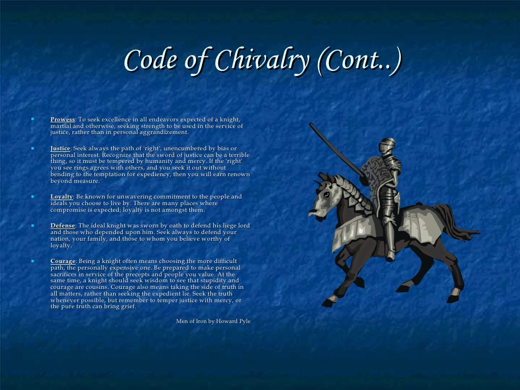 chivalry code presentation chivalry code presentation