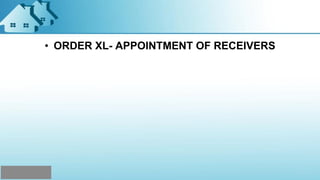 • ORDER XL- APPOINTMENT OF RECEIVERS
 