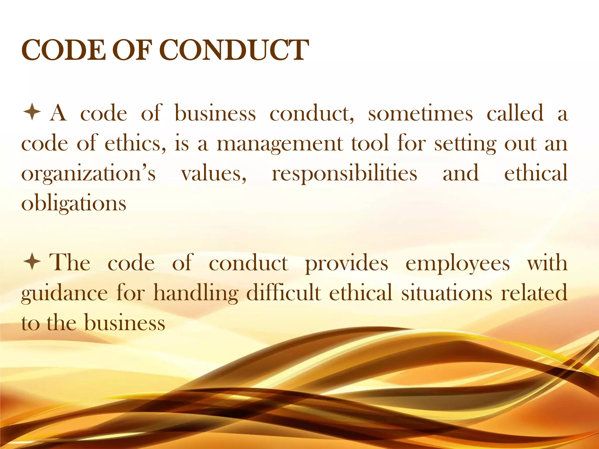 Code of Conduct | PDF | Business | Business and Finance