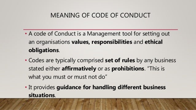 what is the meaning of code of conduct what is the meaning of code of conduct
