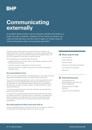 Code of Conduct BHP | PDF