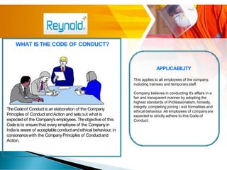 Reynold India Pvt. Ltd.: Company Profile and Employee Code of Conduct | PDF