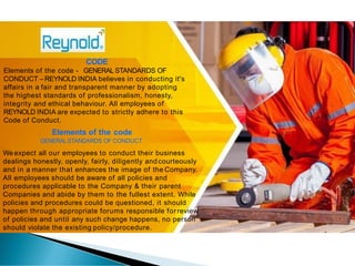 Reynold India Pvt. Ltd.: Company Profile and Employee Code of Conduct | PDF