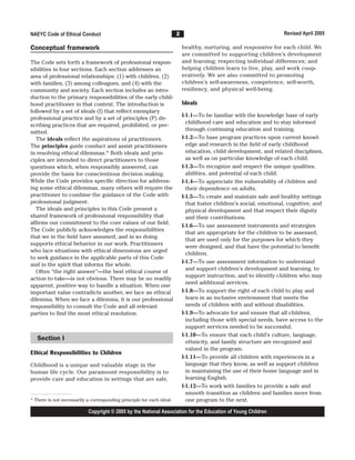 Naeyc Code Code of ethical conduct statement | PDF