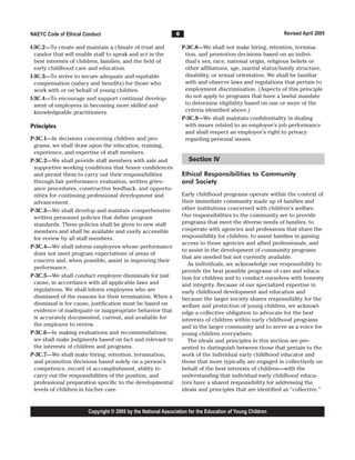 Naeyc Code Code of ethical conduct statement | PDF