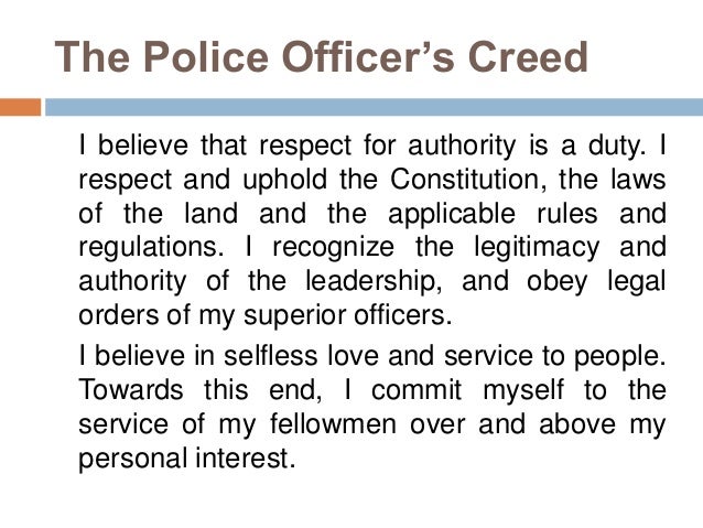 Ethics And Conduct Police Ethics And Conduct Police