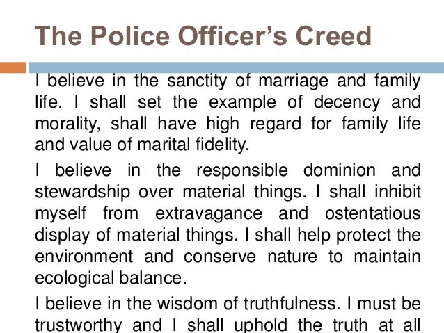 Ethics And Conduct Police