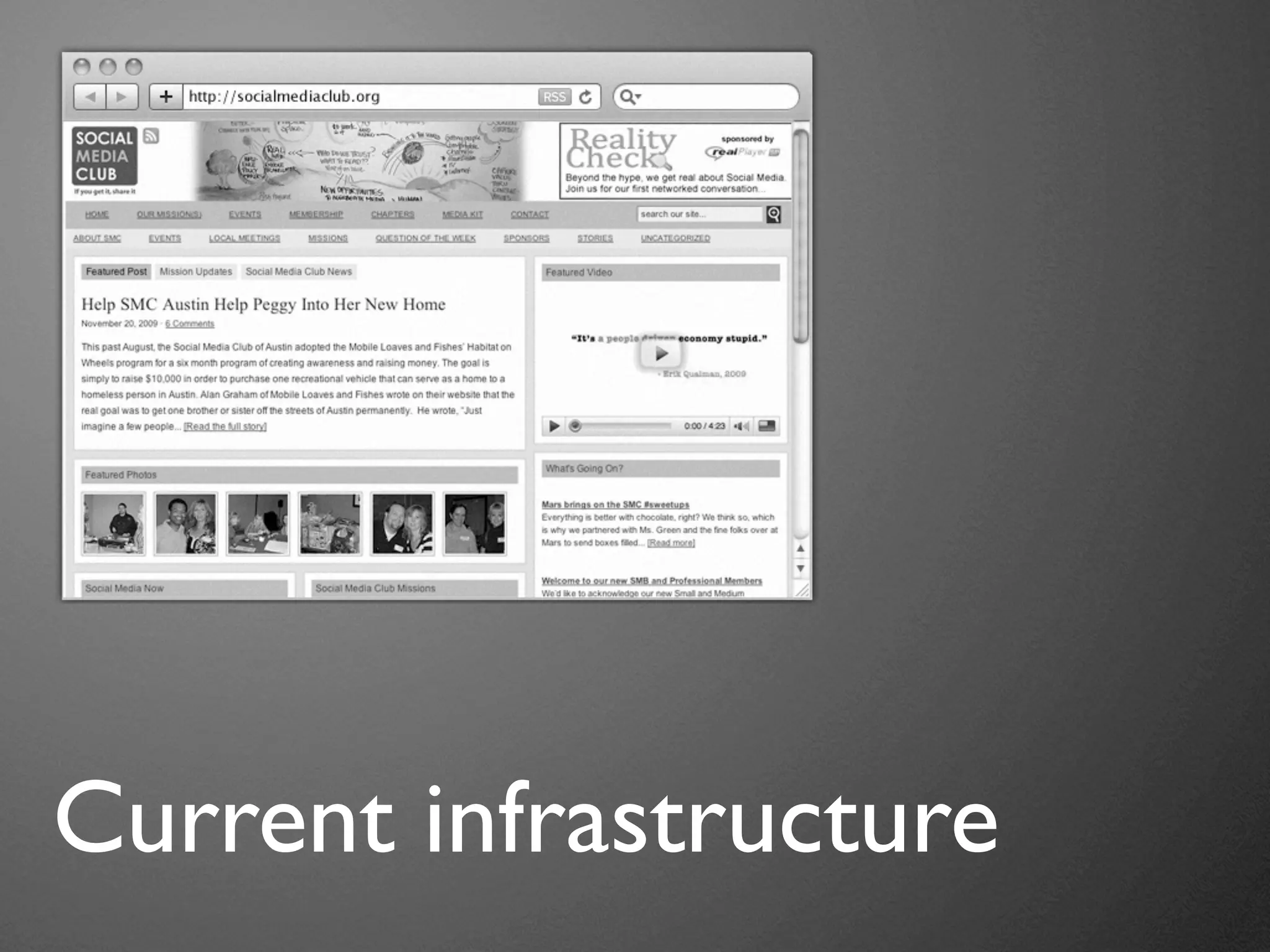 Current infrastructure
 