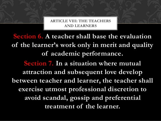 Code Of Ethics For Professional Teachers Art 7 Code Of Ethics For Professional Teachers Art 7
