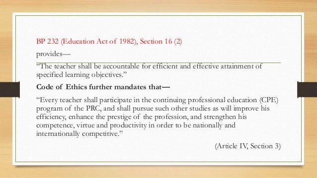 Code Of Ethics For Teachers