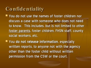 Code of ethics foster parent | PPT