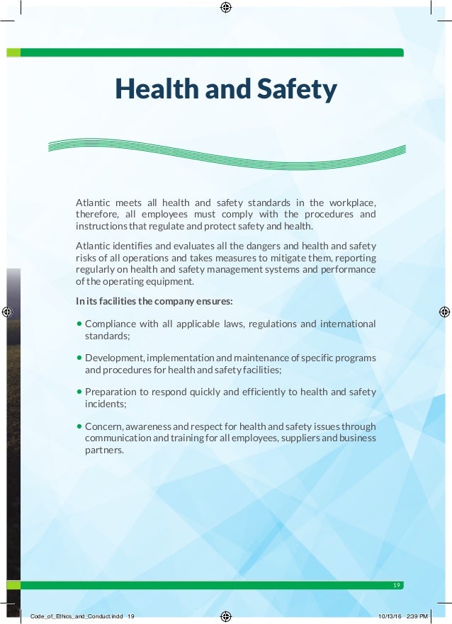 Code of ethics and conduct