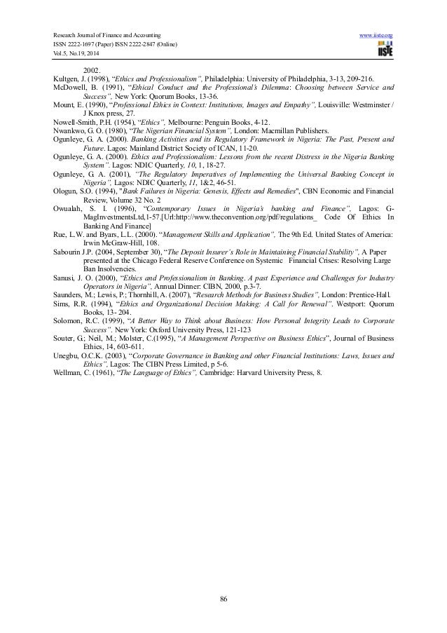 accounting ethics in nigeria Impact of accounting ethics on the practice of accounting profession in nigeria wwwiosrjournalsorg 46 | page. accounting ethics in nigeria Impact of accounting ethics on the practice of accounting profession in nigeria wwwiosrjournalsorg 46 | page.