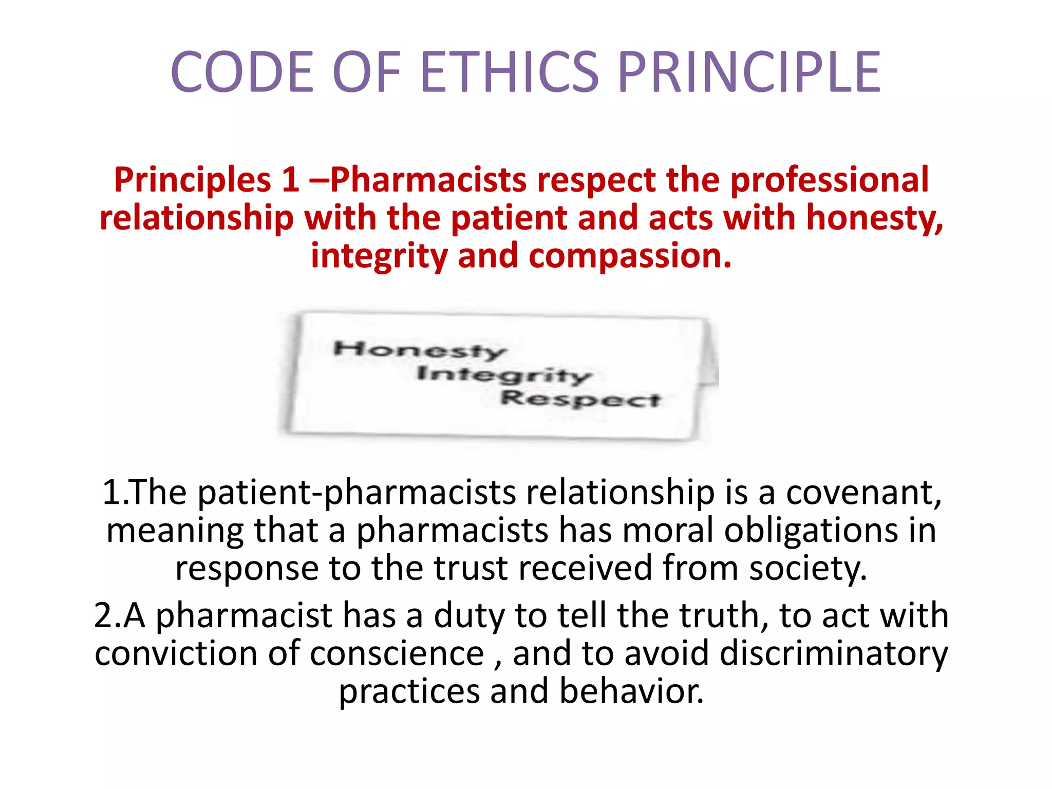 Compassionate Code Code of ethics for community pharamcists | PPTX