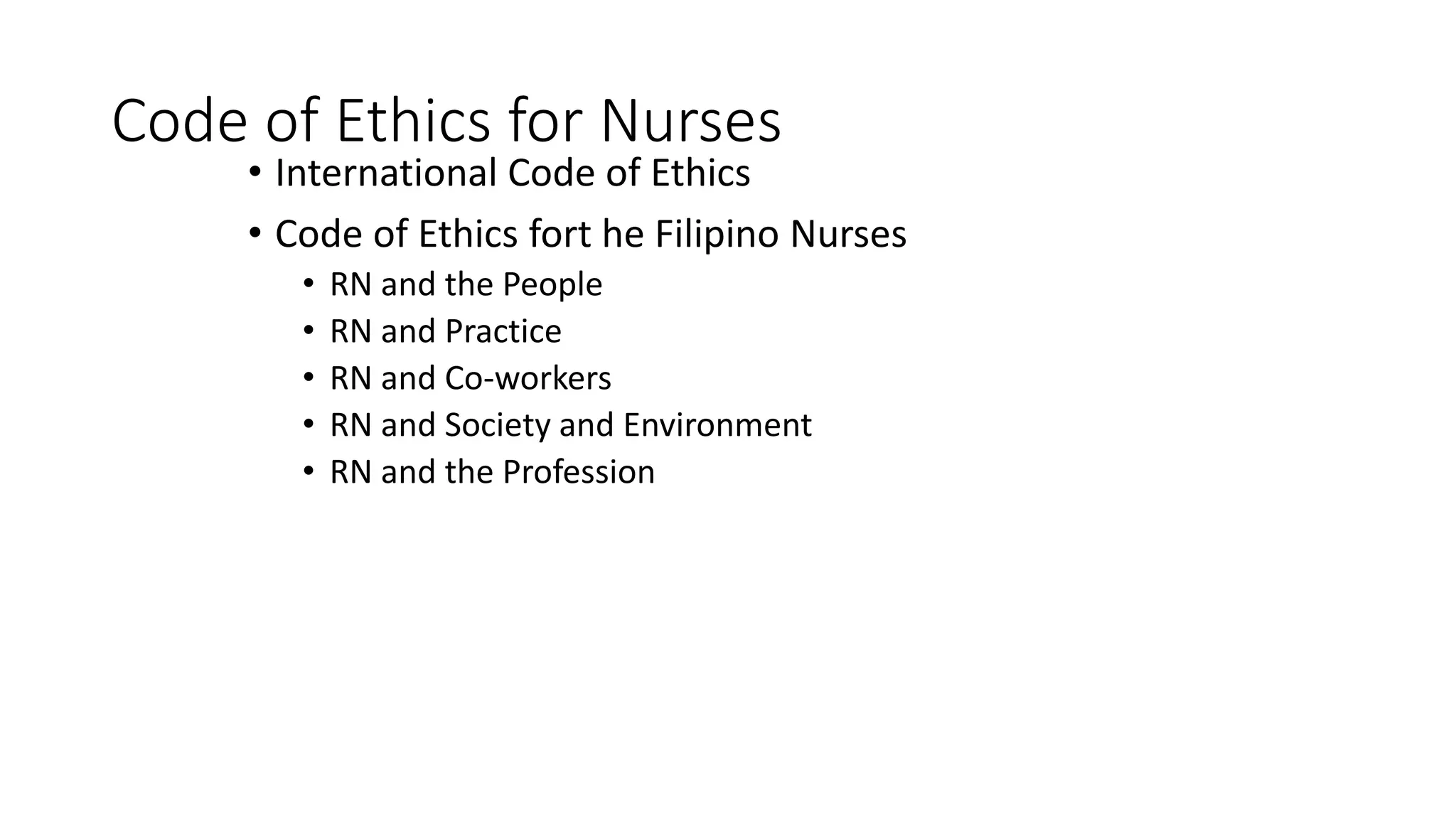 Rn Code 145478 Code of Ethics for Filipino Nurses LESSON | PDF