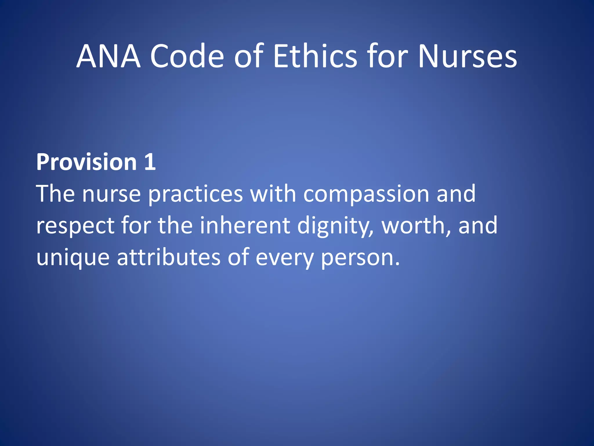 Ana Nursing Code Of Ethics Pdf ANA Code of ethics for nurses | PPT