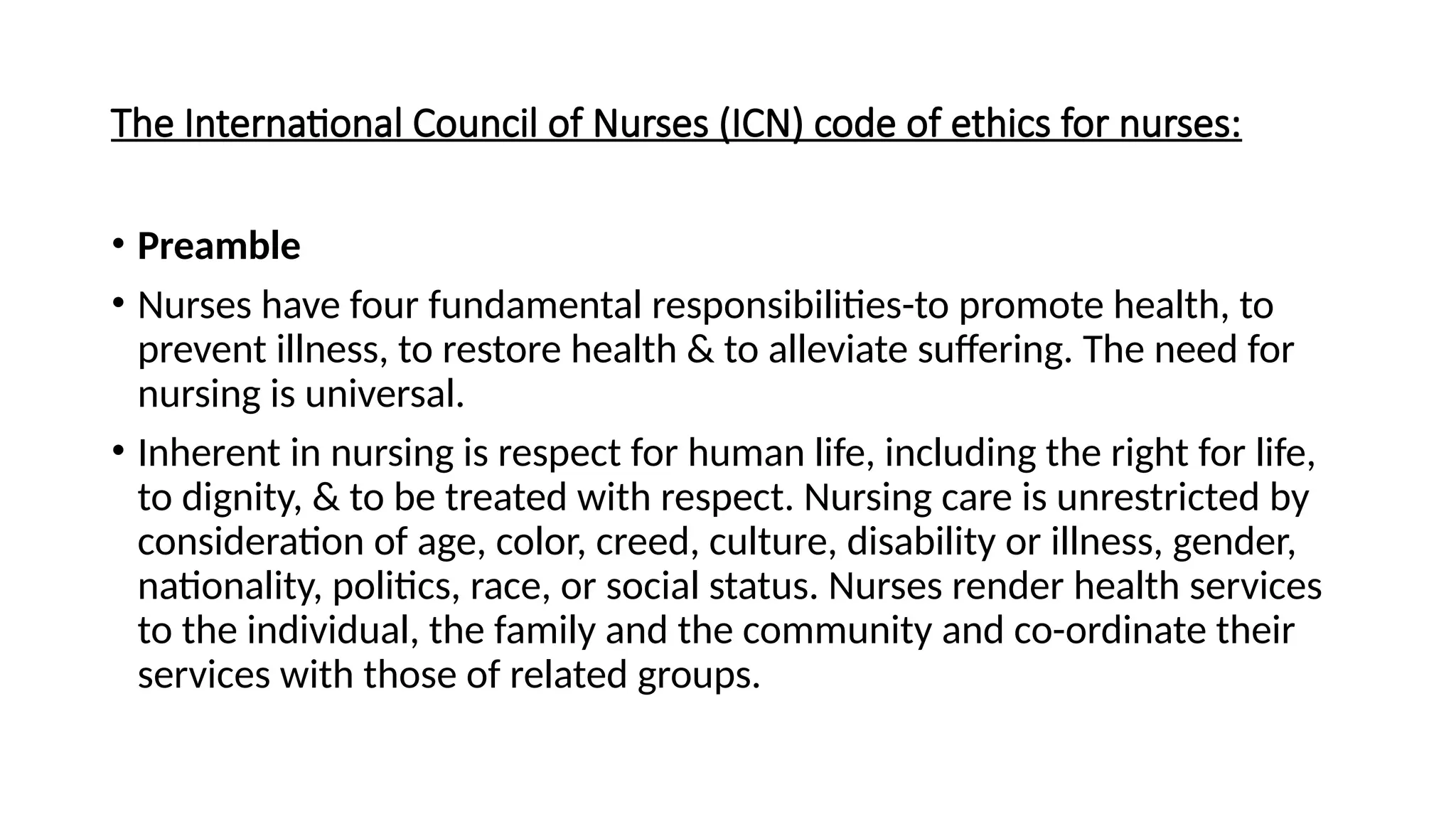 code of ethics for nurses while dealing with patients and society | PPTX
