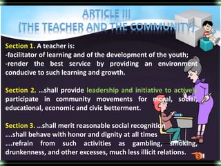 Code Of Ethics For Professional Teachers Of The Philippines Code Of Ethics For Professional Teachers Of The Philippines