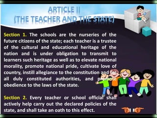 Code Of Ethics For Professional Teachers Of The Philippines