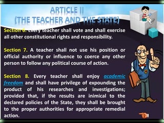 Code Of Ethics For Professional Teachers Of The Philippines