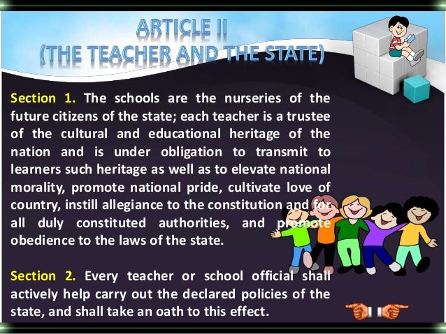 Code Of Ethics For Professional Teachers Of The Philippines