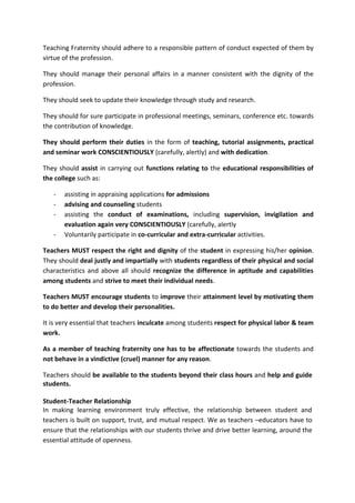 Code Of Ethics For Professional Teachers