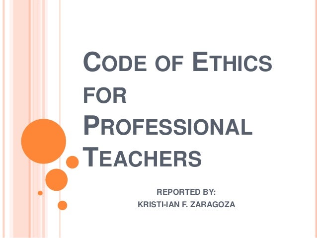 Code Of Ethics For Professional Teachers