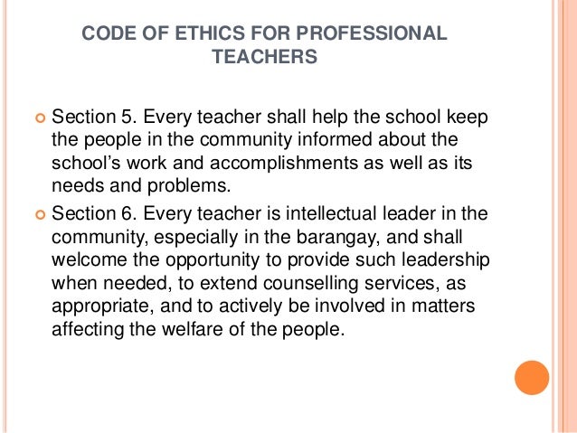 Code Of Ethics For Professional Teachers Code Of Ethics For Professional Teachers