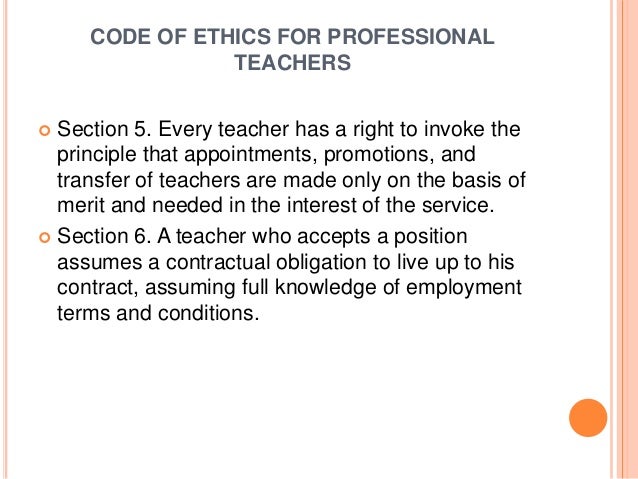 Code Of Ethics For Professional Teachers Code Of Ethics For Professional Teachers