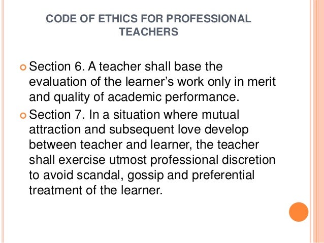 Code Of Ethics For Professional Teachers Code Of Ethics For Professional Teachers