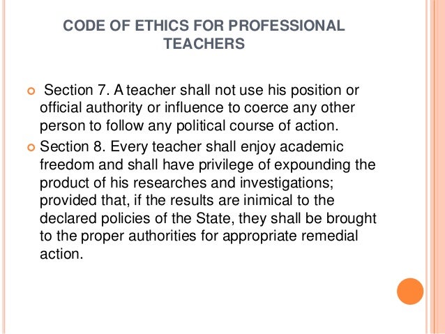 Code Of Ethics For Professional Teachers Code Of Ethics For Professional Teachers