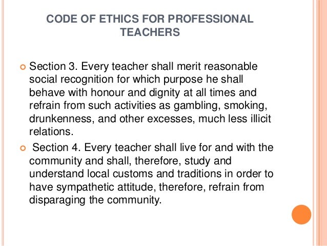 Code Of Ethics For Professional Teachers