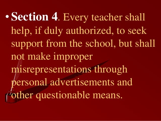 Code Of Ethics For Professional Teachers Code Of Ethics For Professional Teachers
