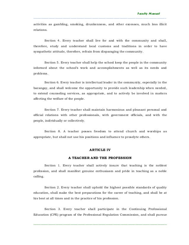 Code Of Ethics For Professional Teachers 1