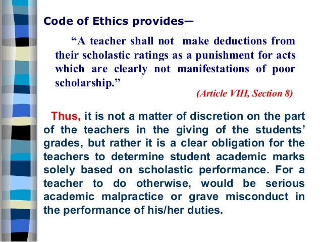 Code Of Ethics For Teachers Code Of Ethics For Teachers