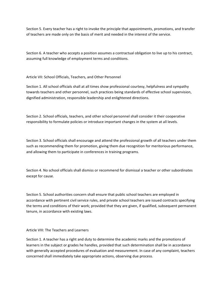 Code Of Ethics For Teachers In The Philippines