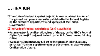 CODE OF FEDERAL REGULATION CFR.pptx