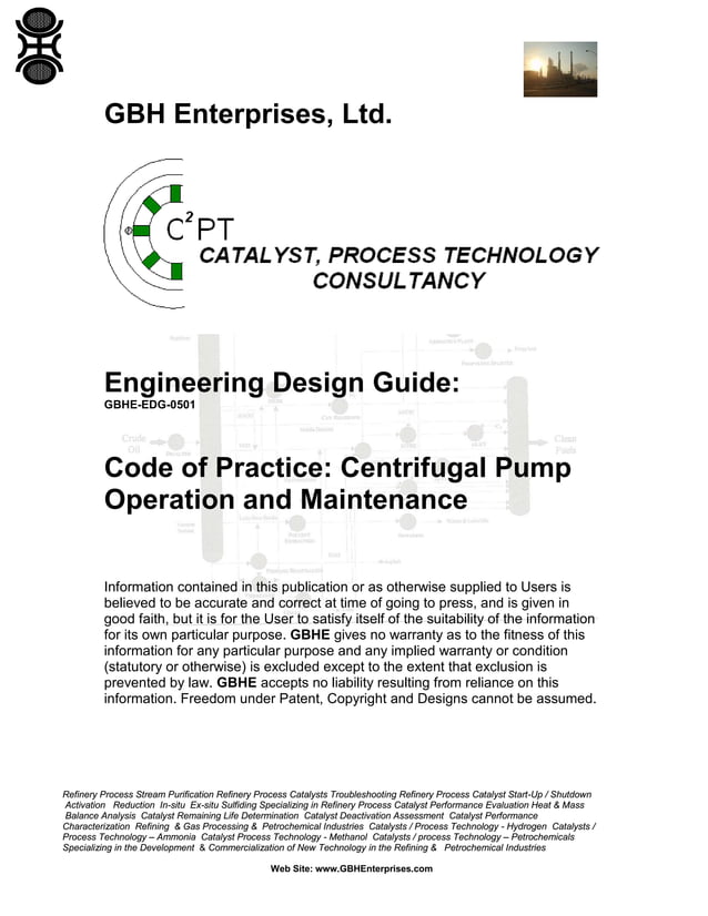 Code of Practice Centrifugal Pump Operation and Maintenance PDF