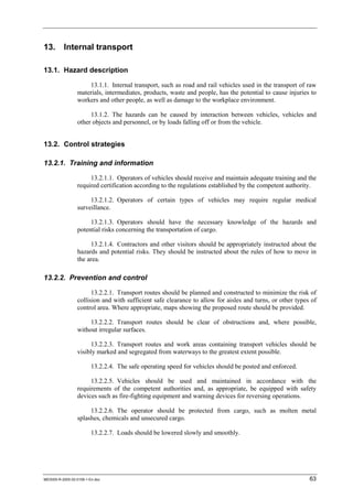 Transit And Internal Risk Code of practice on safety and health in the iron and steel industry | PDF