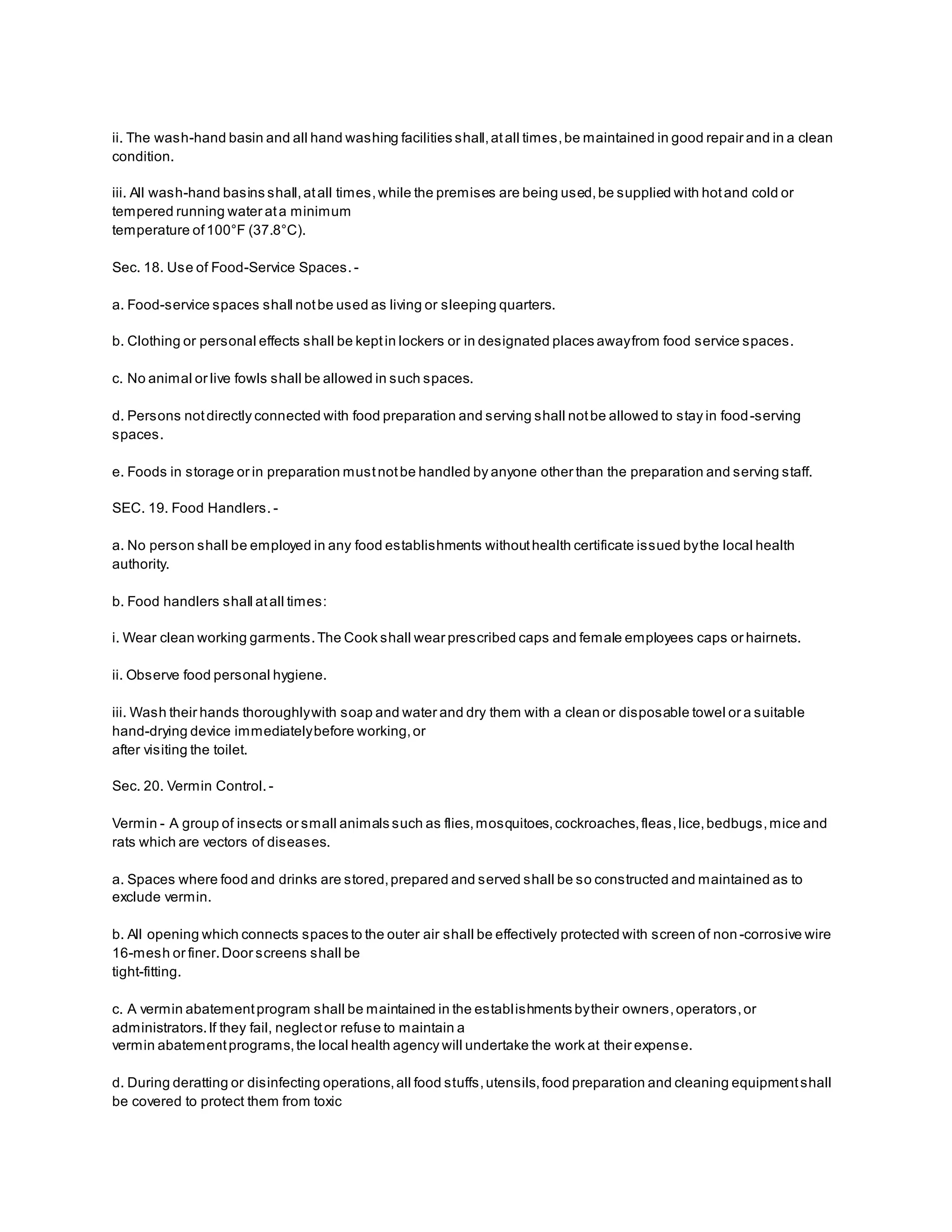 Code of sanitation | DOCX