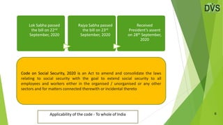 Code on Social Security, 2020-Part I | PPTX