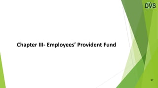 Chapter III- Employees’ Provident Fund
17
 