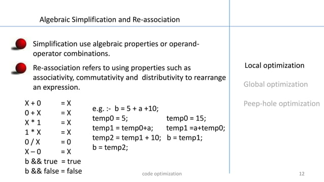 Code optimization