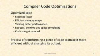 Code optimization