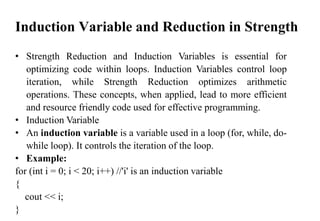 Induction Variable Elimination Example Comprehensive Guide to Code Optimization Techniques in Compiler Design ...