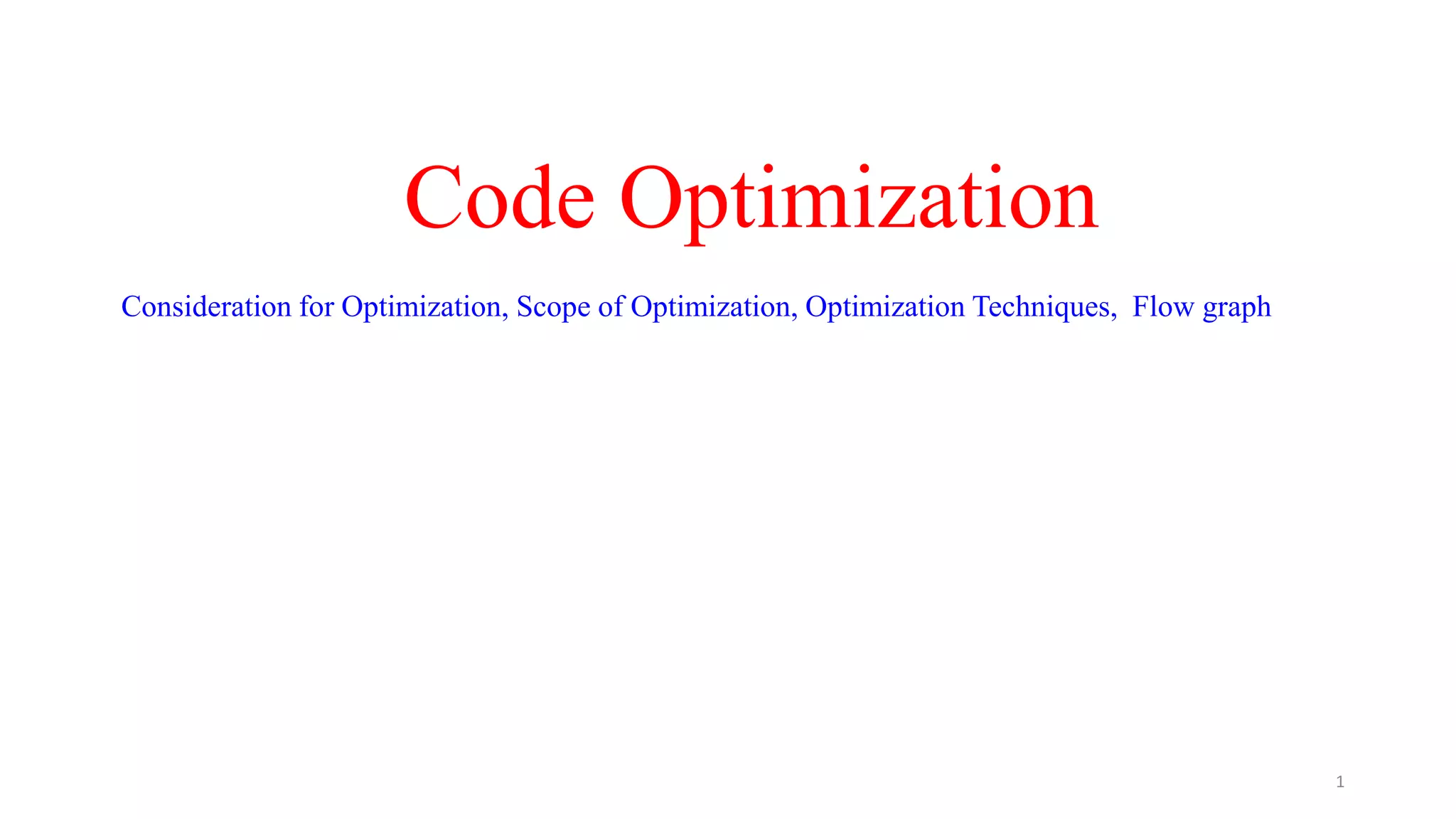 Code optimization in compiler design | PPT