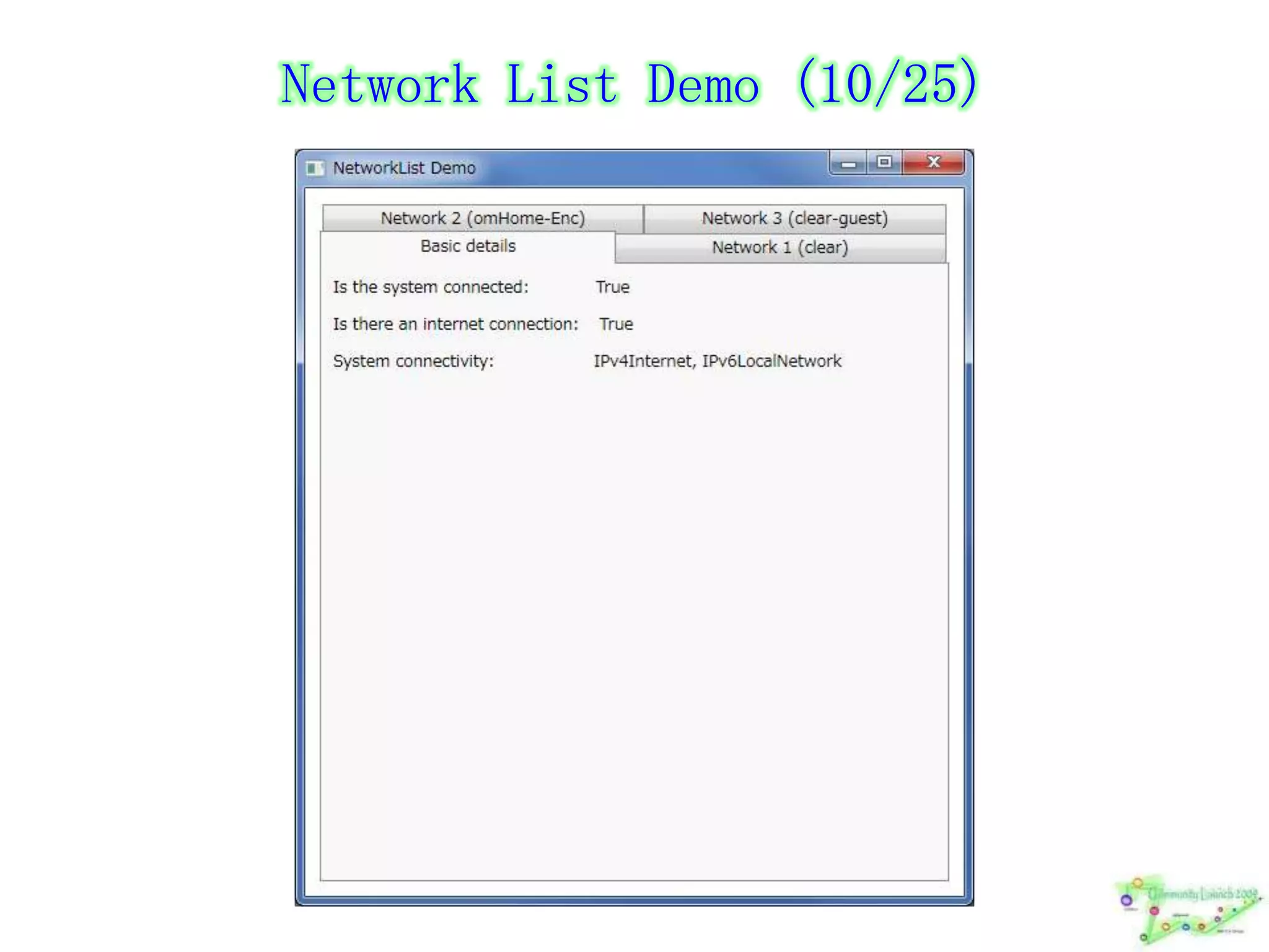 Network List Demo (10/25)