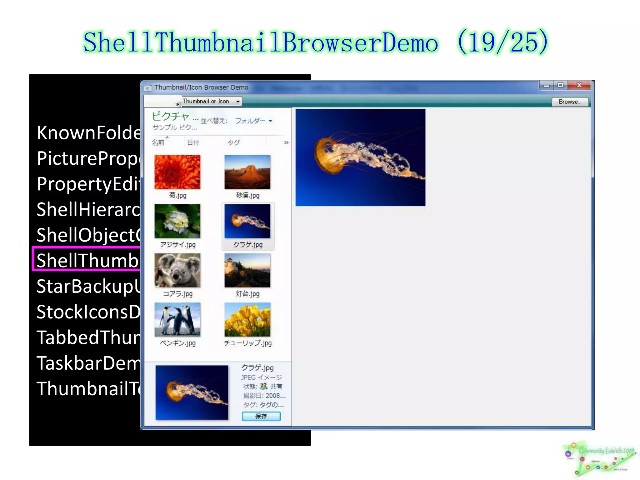StarBackupUsingLibraries (20/25)KnownFoldersBrowserPicturePropertiesEditorPropertyEditDemoShellHierarchyTreeDemoShellObjectCFDBrowserShellThumbnailBrowserDemoStarBackupUsingLibrariesStockIconsDemoTabbedThumbnailDemoTaskbarDemoThumbnailToolbarDemo