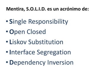 Solid Codigo SOLID - ¿Cómo lo aplico a mi código? | PPTX